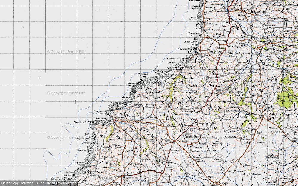 Old Map of Dizzard, 1946 in 1946