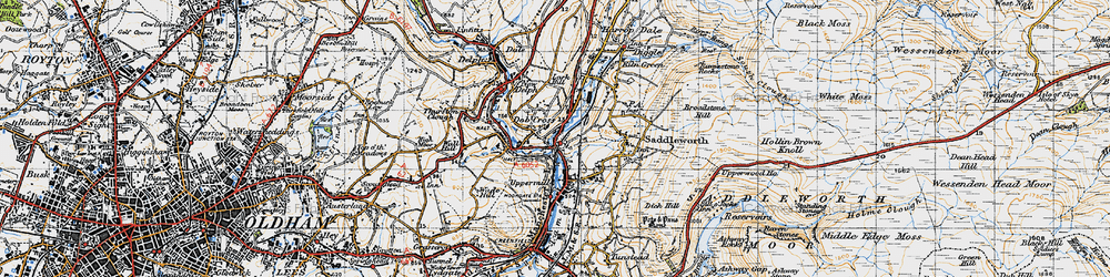 Old map of Dobcross in 1947