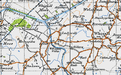 Old map of Whixall Moss in 1947
