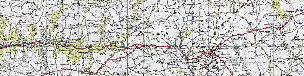 Old map of Dobwalls in 1946