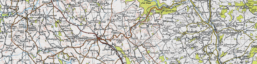 Old map of Doccombe in 1946
