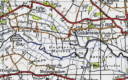 Old map of Dockeney in 1946