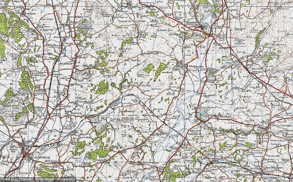 Old Map of Historic Map covering Beckerthwaite Beck in 1947