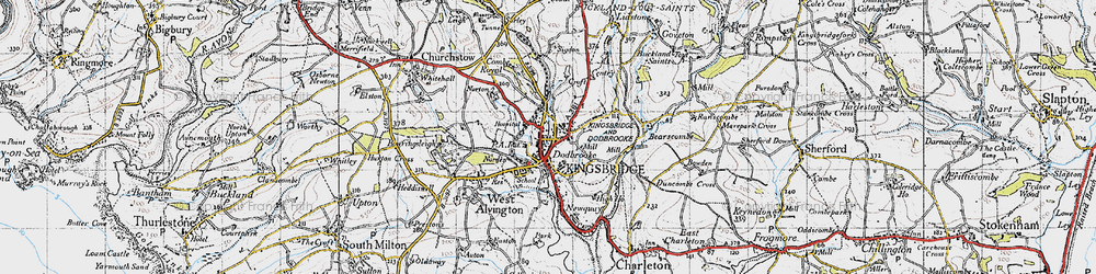 Old map of Dodbrooke in 1946