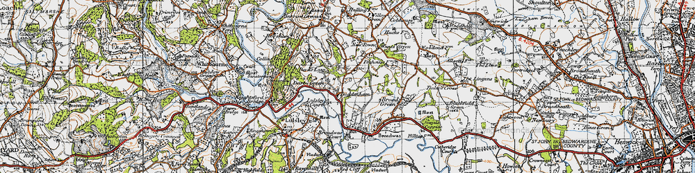 Old map of Doddenham in 1947
