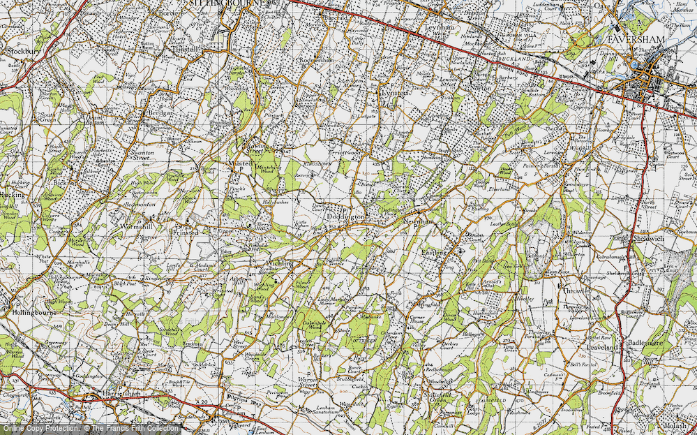 Old Map of Historic Map covering Bistock in 1946