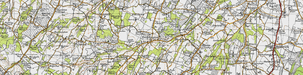 Old map of Bistock in 1946