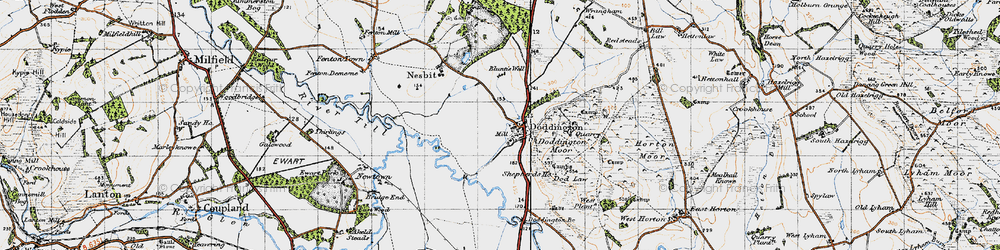 Old map of Doddington in 1947