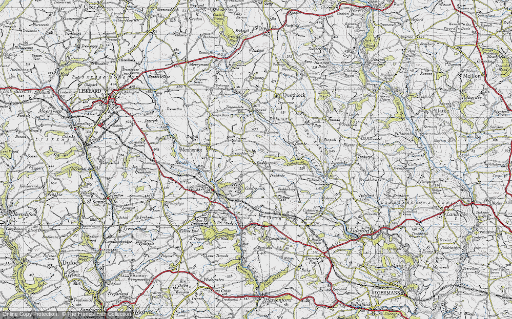 Old Map of Doddycross, 1946 in 1946