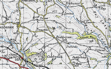 Old map of Doddycross in 1946