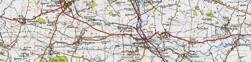 Old map of Dodford in 1946