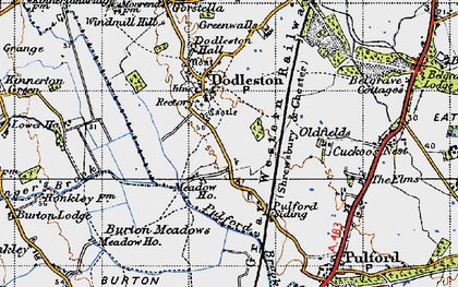 Old map of Dodleston in 1947