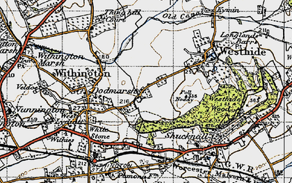 Old map of Dodmarsh in 1947