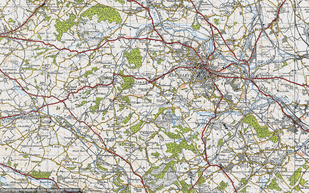 Old Map of Dodworth Bottom, 1947 in 1947