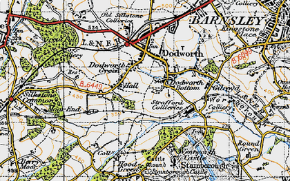 Old map of Dodworth Bottom in 1947