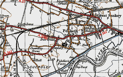 Old map of Doe Green in 1947