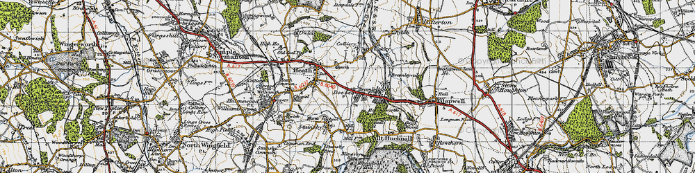 Old map of Doe Lea in 1947