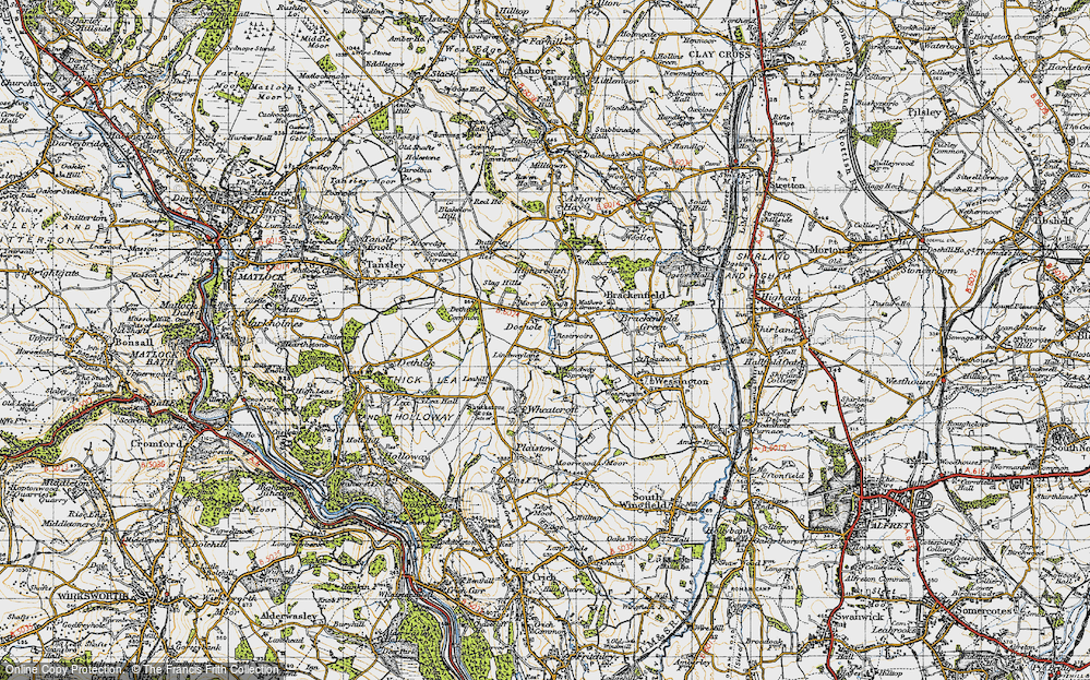 Old Map of Doehole, 1947 in 1947