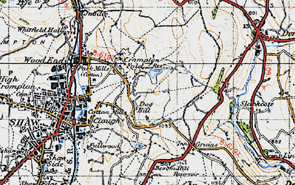 Old map of Brushes Clough Resr in 1947