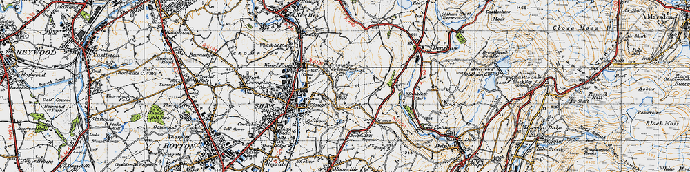 Old map of Brushes Clough Resr in 1947