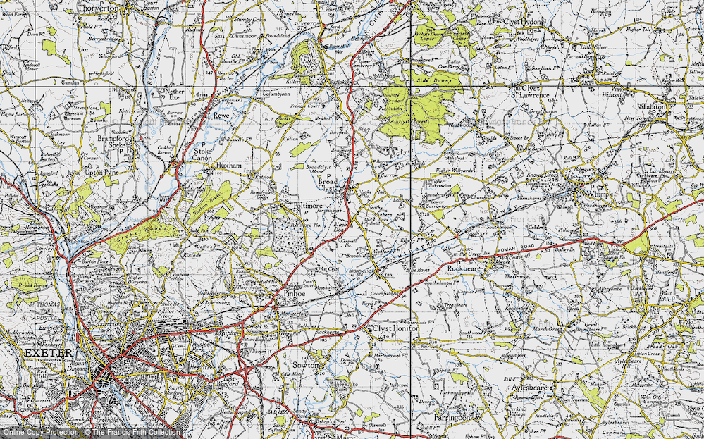 Old Map of Historic Map covering West Clyst in 1946