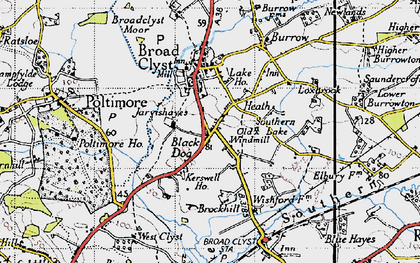 Old map of Blue Hayes in 1946