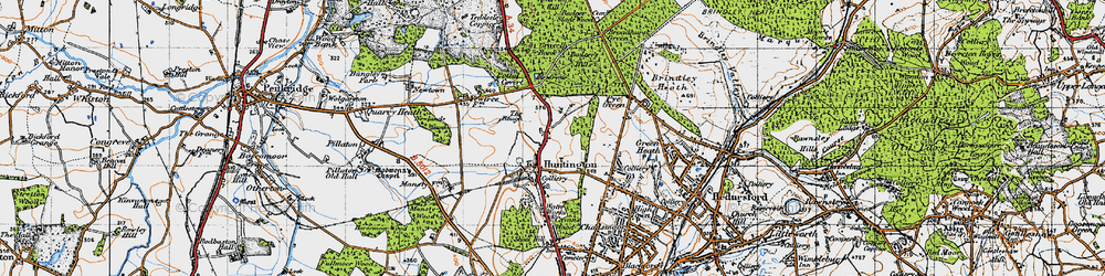 Old map of Badger Slade Wood in 1946
