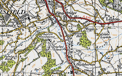 Old map of Dogley Lane in 1947