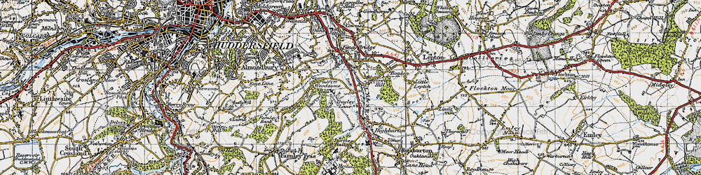 Old map of Almondbury Common in 1947