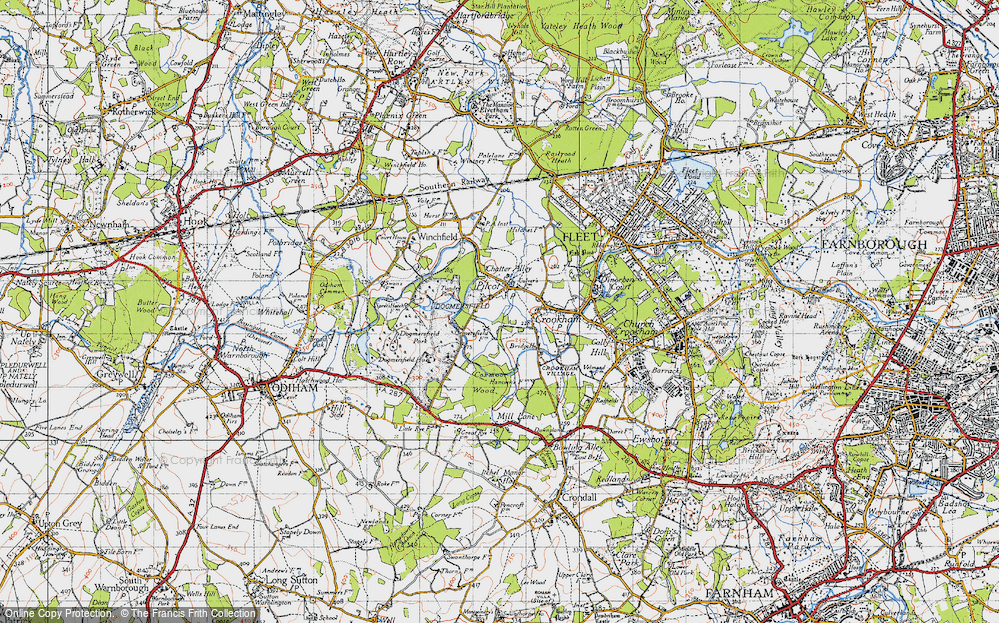Old Map of Dogmersfield, 1940 in 1940
