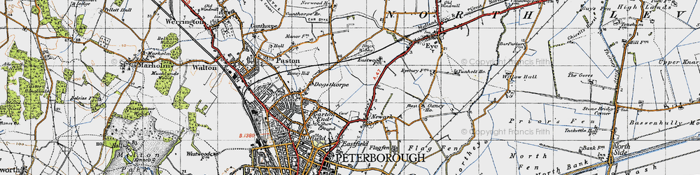 Old map of Dogsthorpe in 1946
