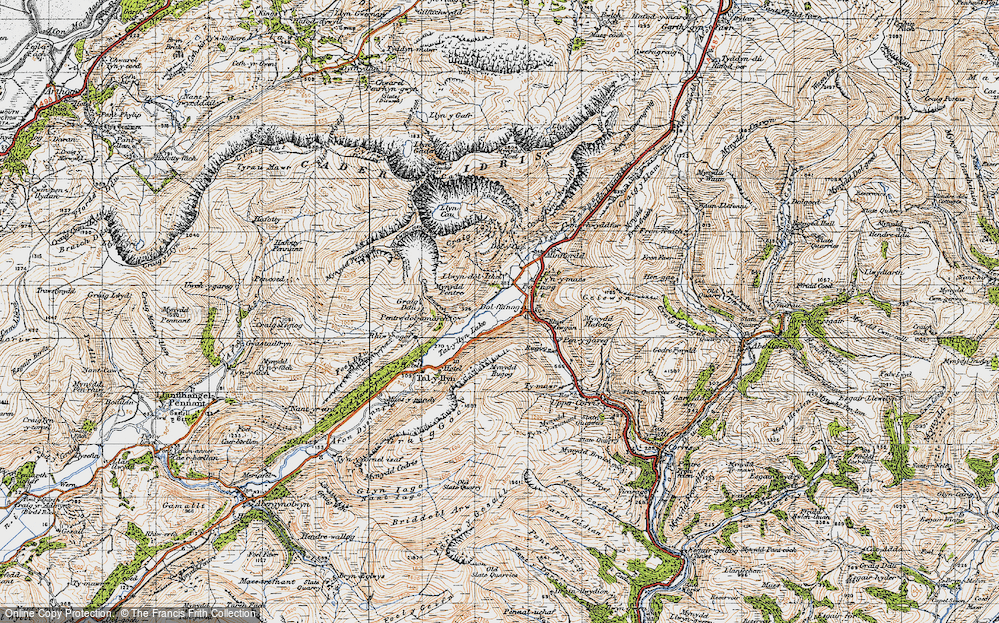 Old Map of Historic Map covering Dol-y-cae in 1947