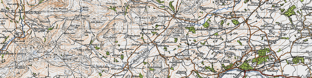 Old map of Dol-y-Cannau in 1947