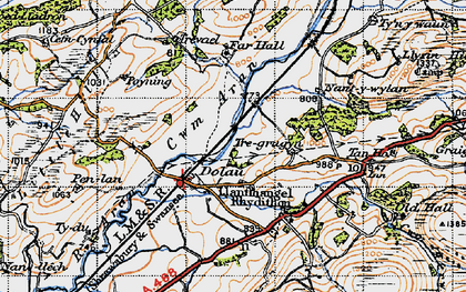 Old map of Dolau in 1947
