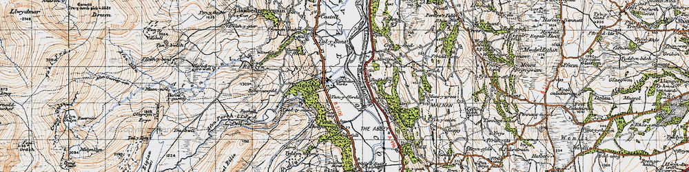 Old map of Plas Maenan in 1947