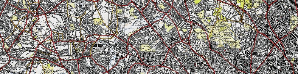 Old map of Brent Sta in 1945