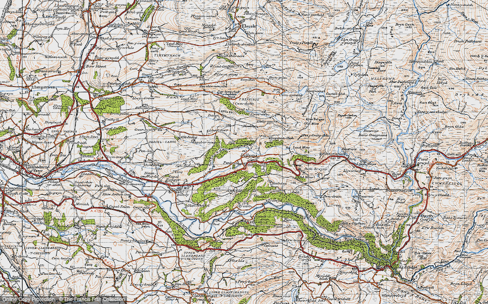 Old Map of Dollwen, 1947 in 1947