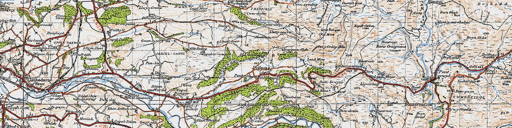 Old map of Dollwen in 1947