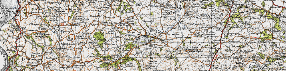 Old map of Bryn Dansi in 1947