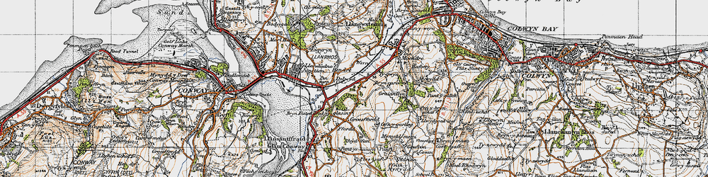 Old map of Dolwyd in 1947