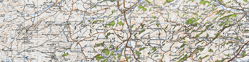 Old map of Dolymelinau in 1947