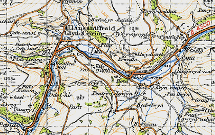 Old map of Dolywern in 1947