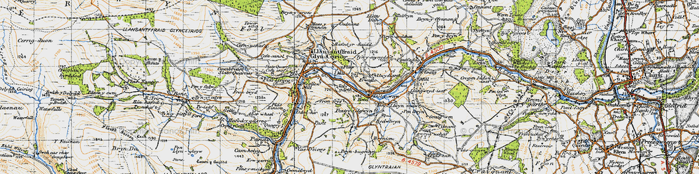 Old map of Dolywern in 1947