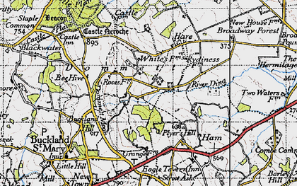 Old map of Dommett in 1946