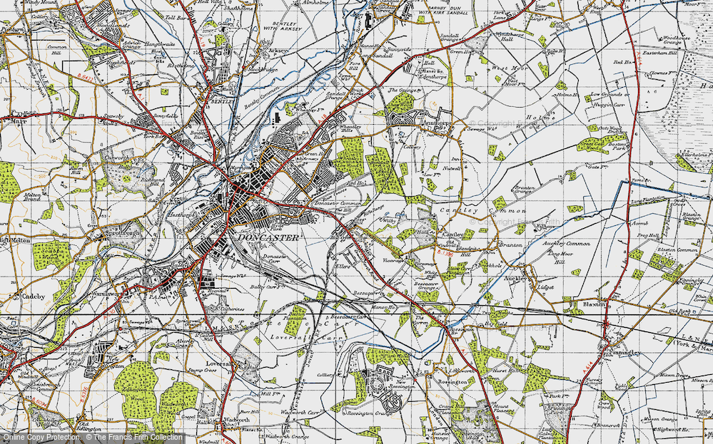 Old Map of Doncaster Common, 1947 in 1947