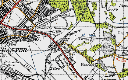 Old map of Doncaster Common in 1947