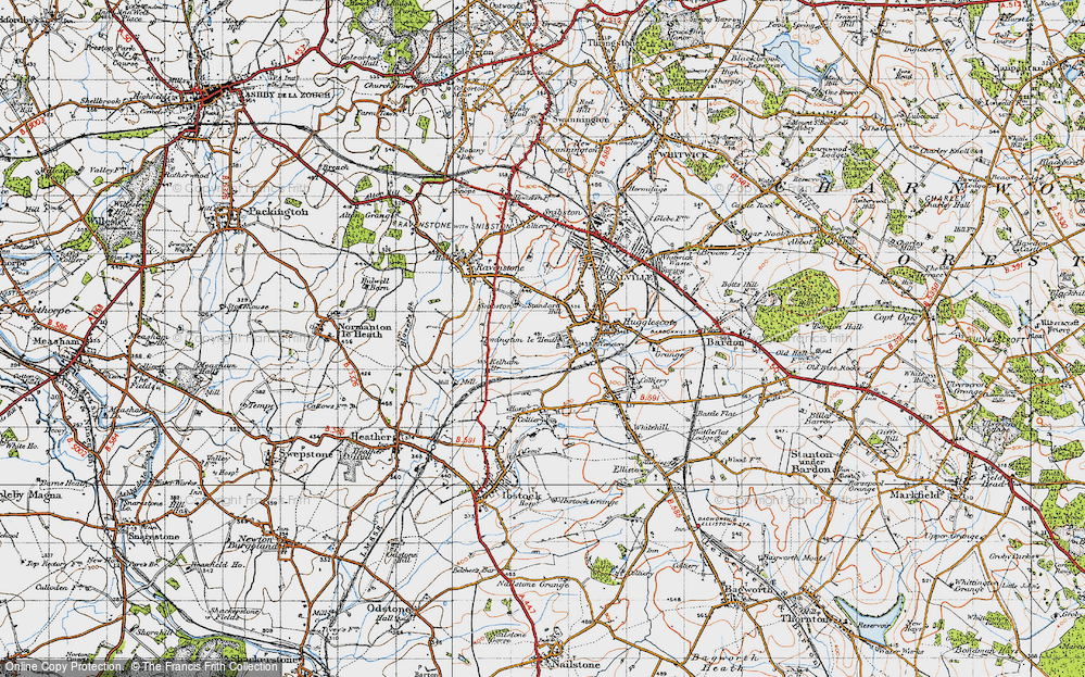 Old Map of Donington le Heath, 1946 in 1946