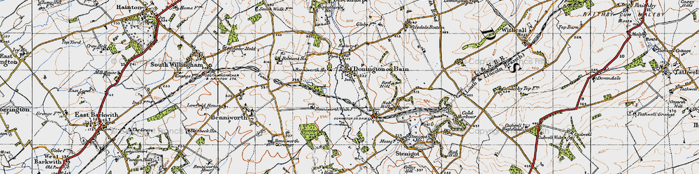 Old map of Donington on Bain in 1946