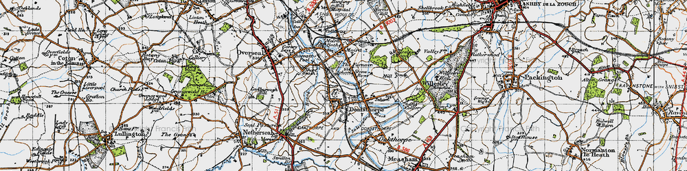 Old map of Donisthorpe in 1946