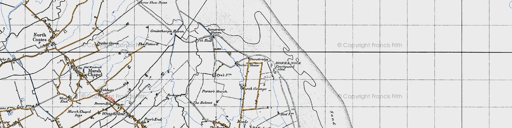 Old map of Donna Nook in 1946